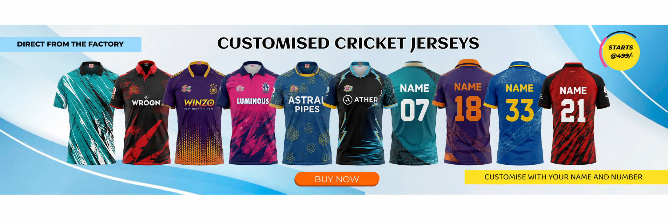 Customised cricket jerseys